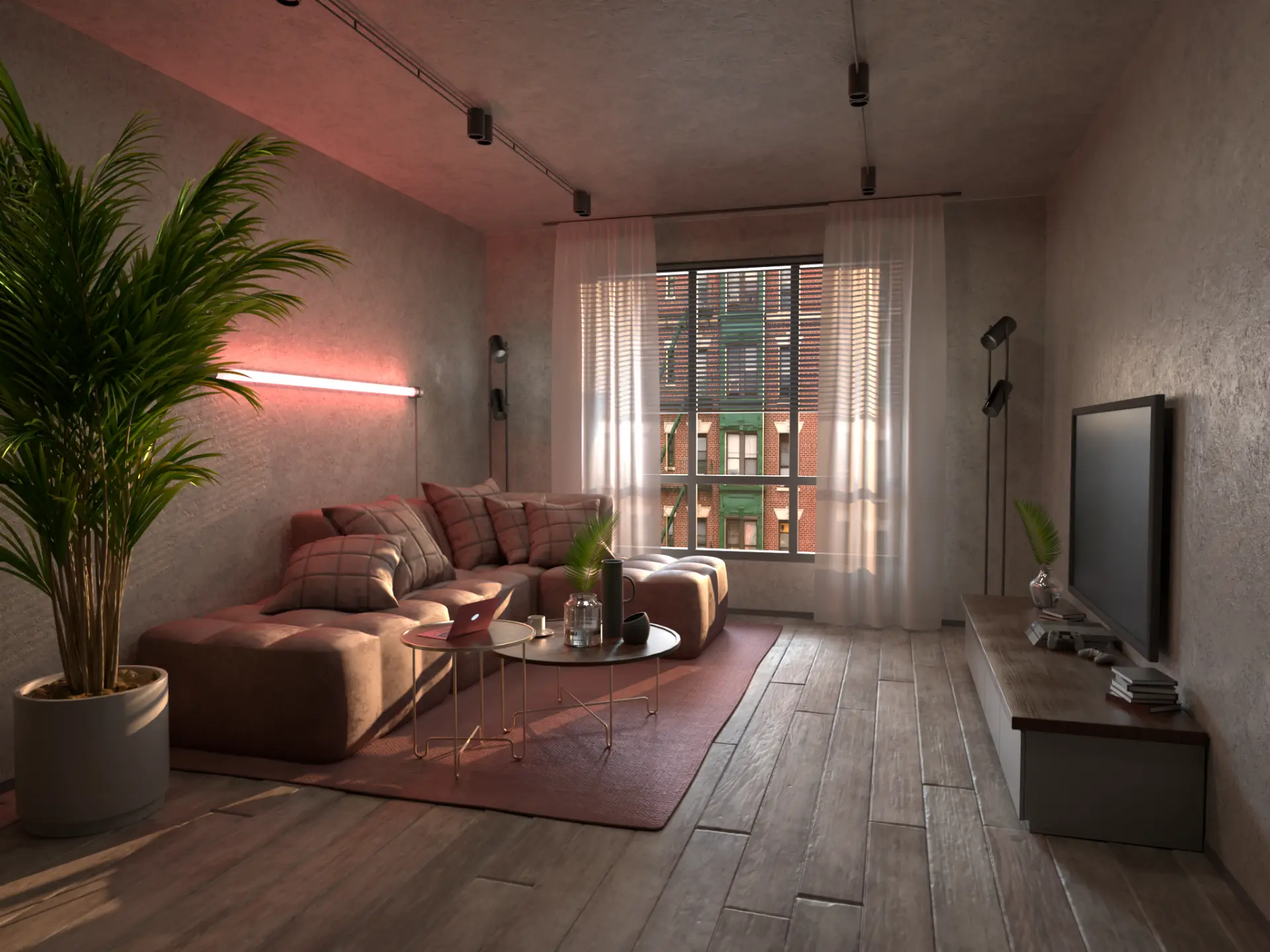 3D-интерьер гостиной