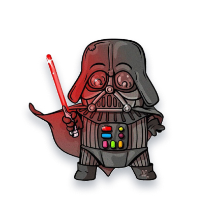 Рисунок персонажа — Darth Vader в стиле cartoon