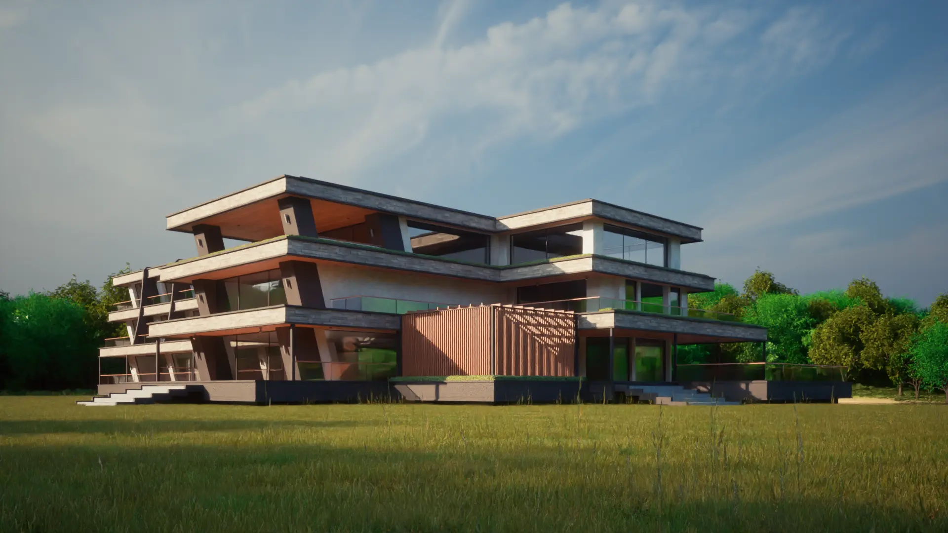 3D-визуализация современного дома